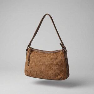 Fossil Vintage Basket Weave and Leather Shoulder Bag